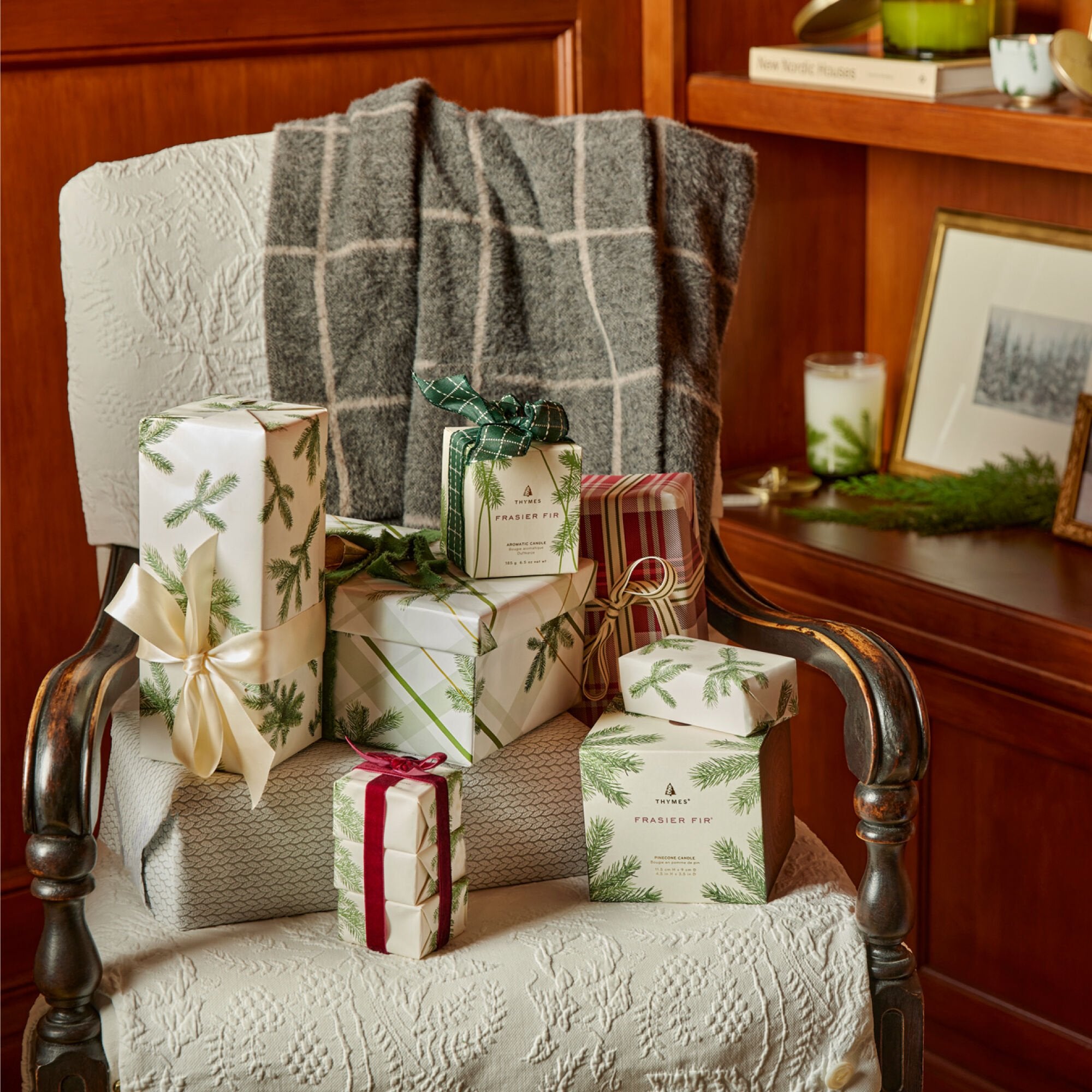 Frasier Fir® Frosted Plaid Wrapping Paper. 2 Pack - Image 3