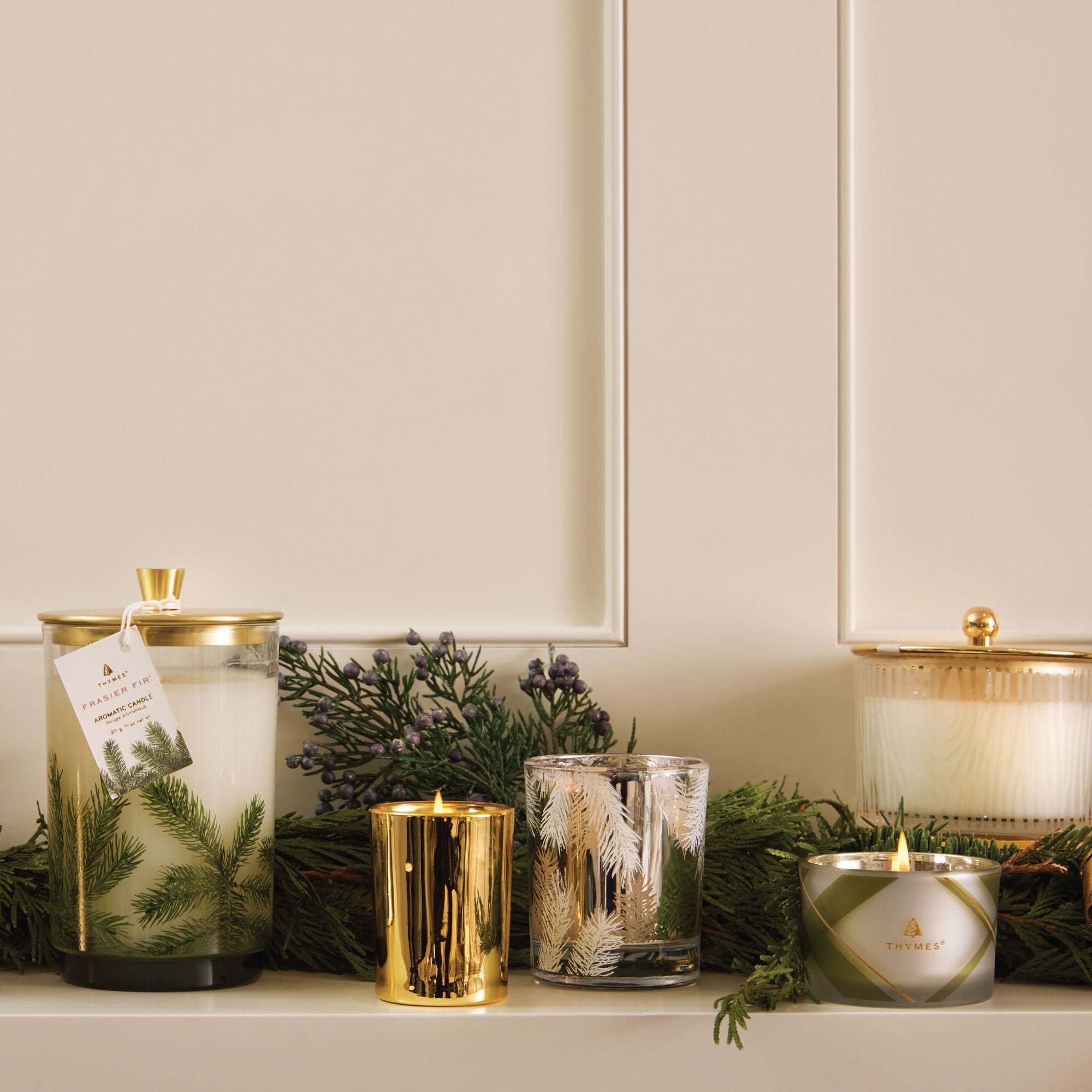 Frasier Fir® Gilded Frosted Wood Grain Candle - Image 6