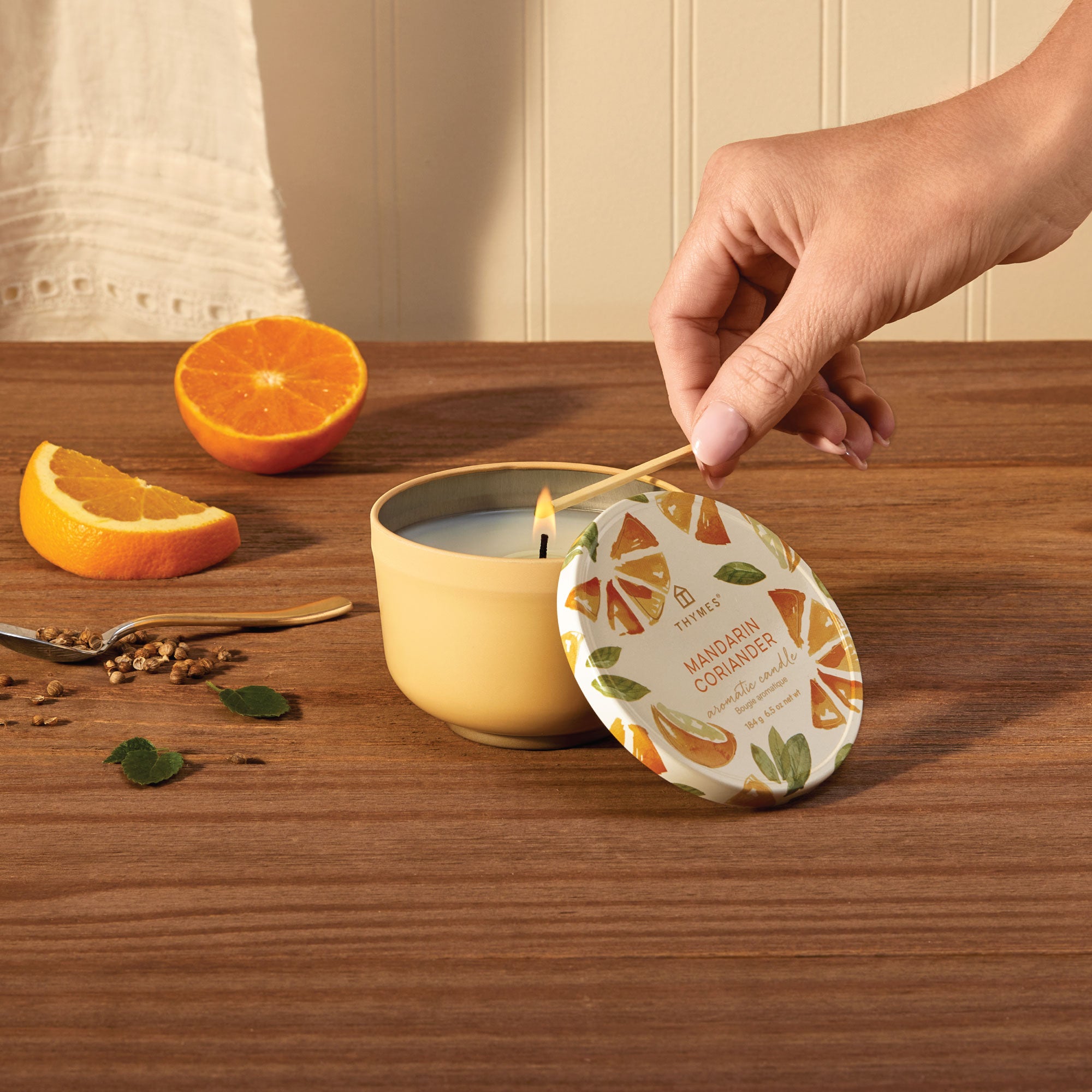 Mandarin Coriander Poured Candle Tin - Image 3