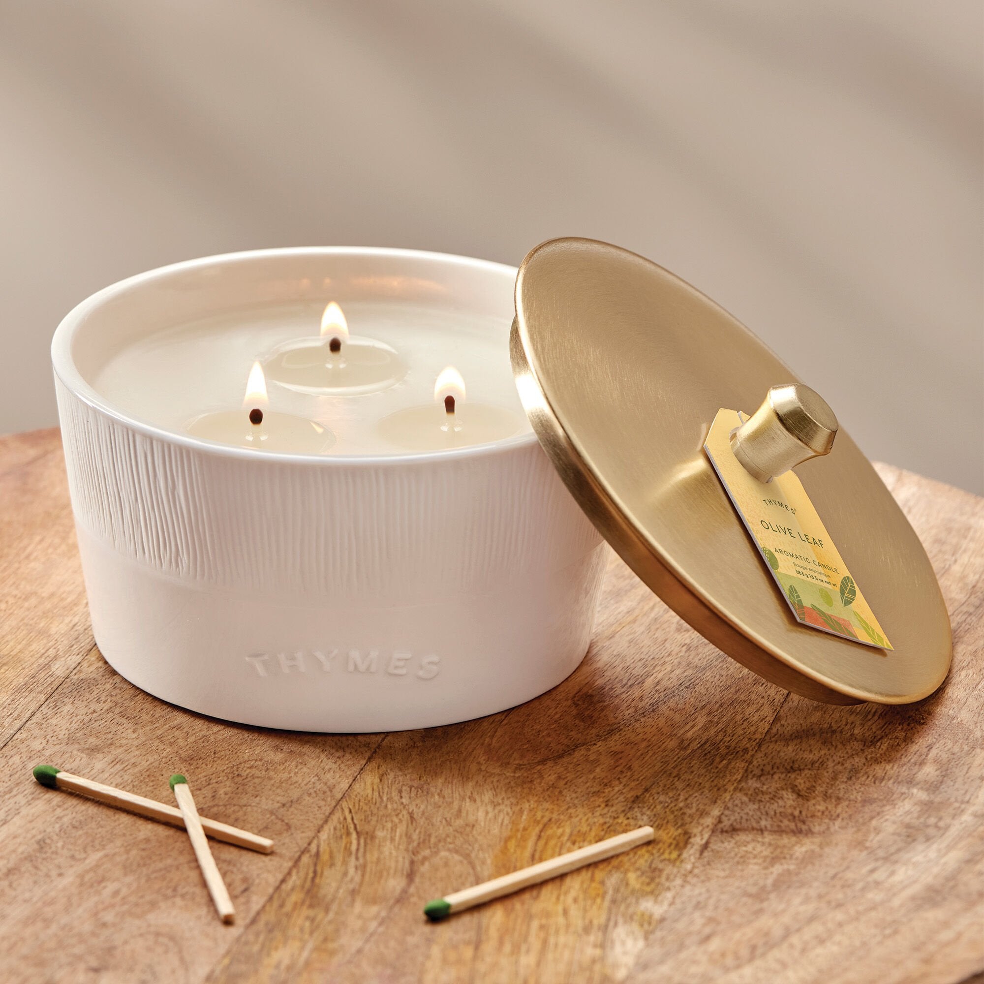 Olive Leaf Statement 3-Wick Candle - Image 2
