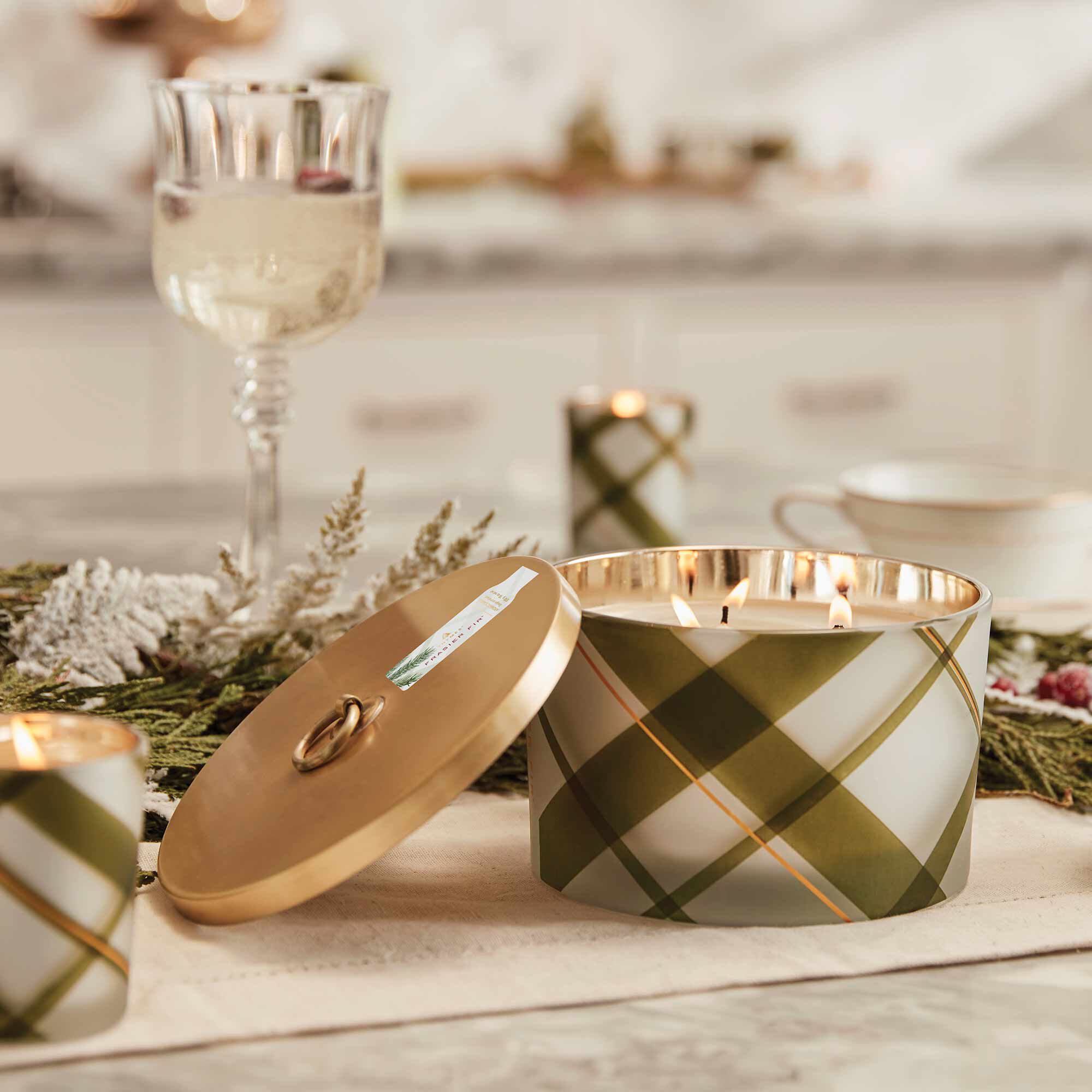 Frasier Fir? Frosted Plaid 3-Wick Candle - Image 2