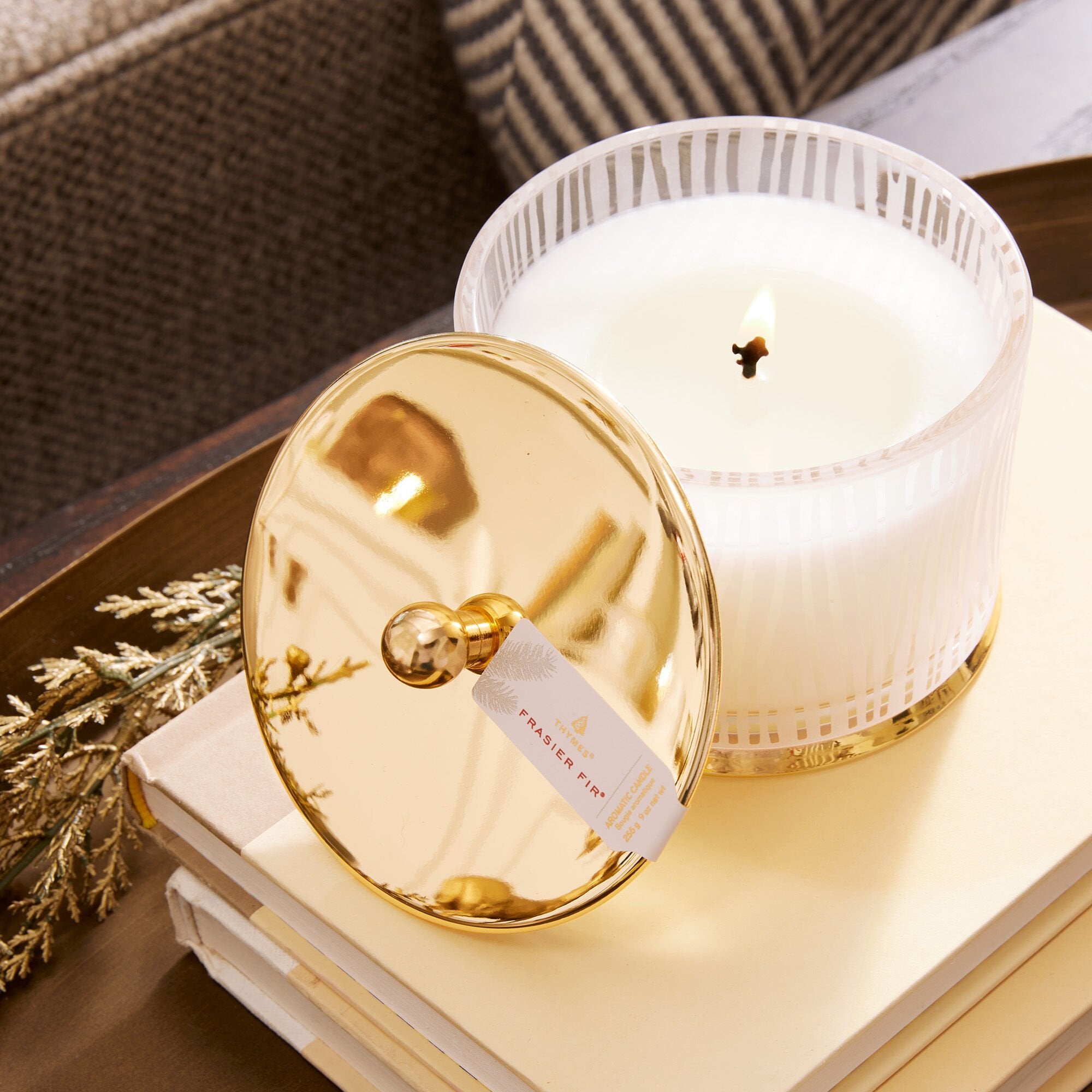 Frasier Fir® Gilded Frosted Wood Grain Candle - Image 3