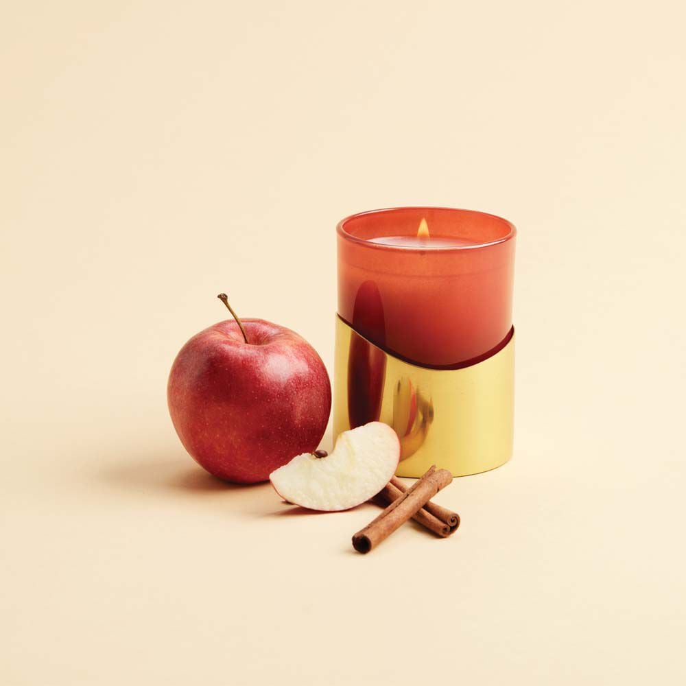 Simmered Cider Harvest Red Poured Candle with Gold Sleeve - Image 2