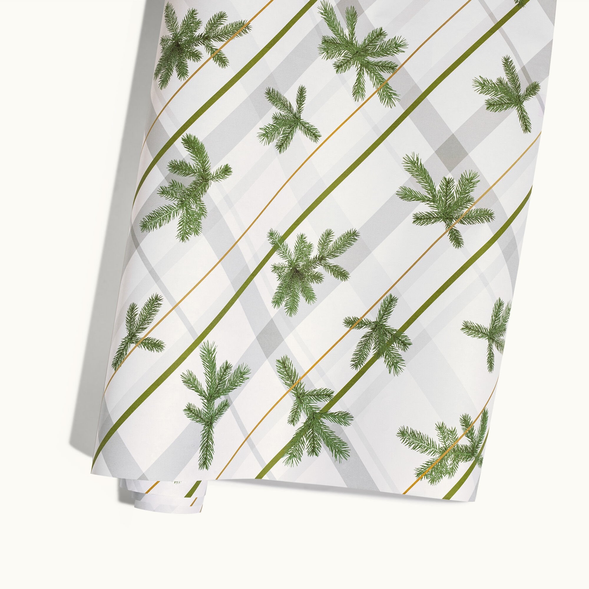 Frasier Fir® Frosted Plaid Wrapping Paper. 2 Pack - Image 4