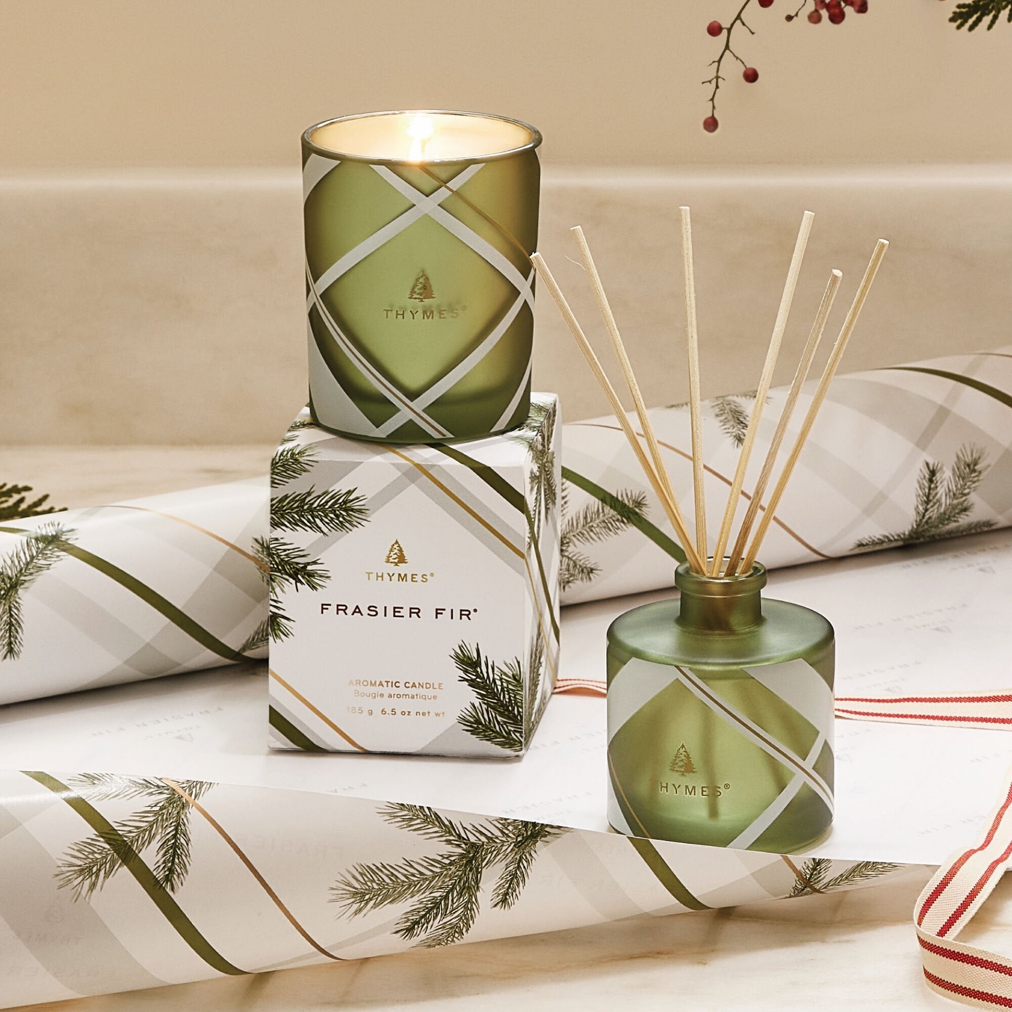 Frasier Fir? Frosted Plaid 6.5 oz Poured Candle - Image 3